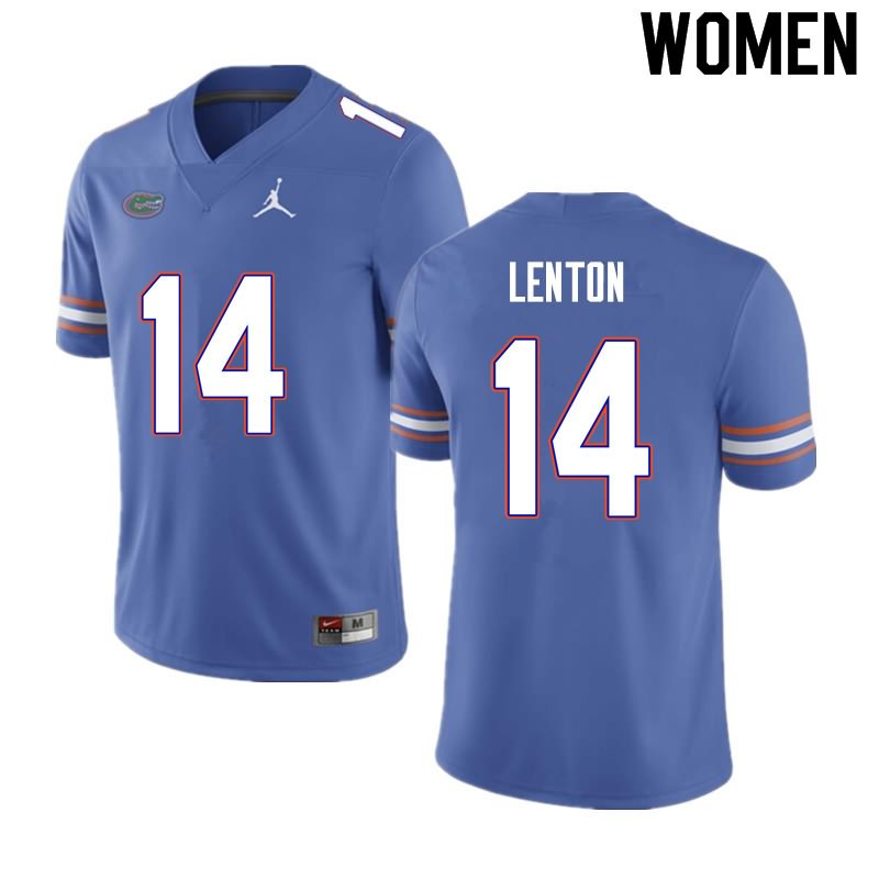 NCAA Florida Gators Quincy Lenton Women's #14 Nike Blue Stitched Authentic College Football Jersey ROP8164AK